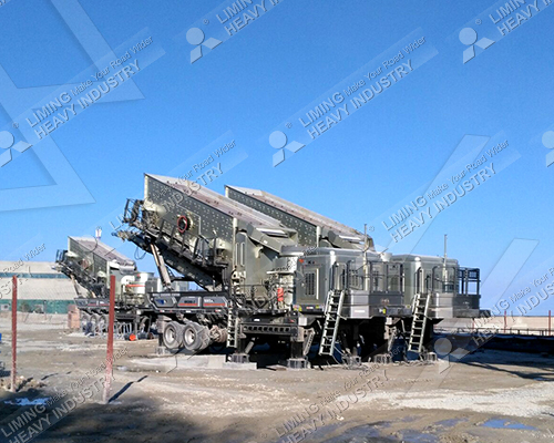 Mobile construction waste production line